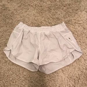 White Lululemon Run Times Shorts